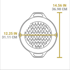 12 Inch Seasoned Cast Iron Dual Handle Grilling Basket