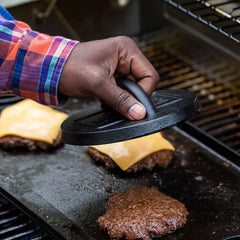 6.25 Inch Seasoned Cast Iron Burger Press
